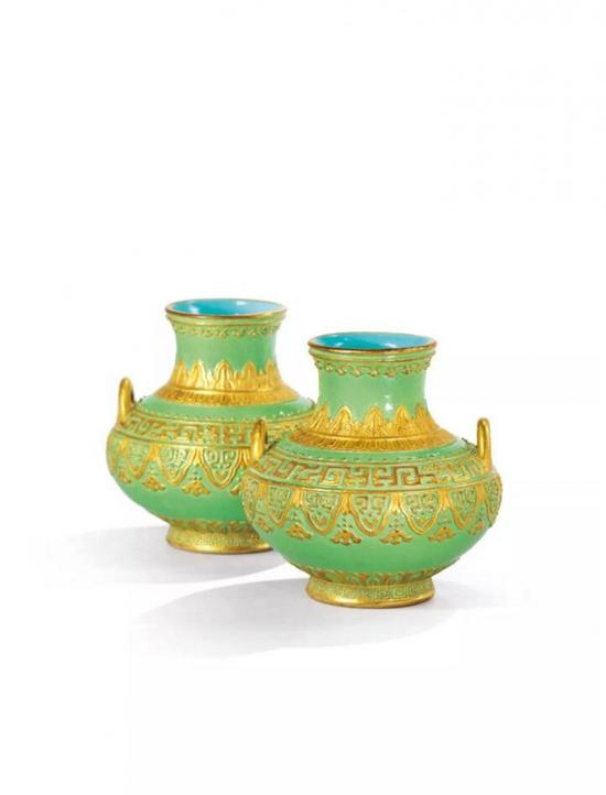 ��Ǭ¡�̵ؽ�ʵ���ͭ��˫ϵ��һ�� ����׭��ӡ�� �� 10.2 cm